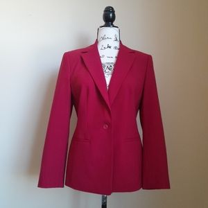 Classiques Entier blazer jacket red wool blend one button womens 6 peti…